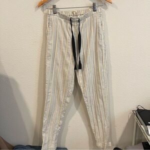 Bellerose cotton linen blend stripe pull on drawstring pants size 1 small
